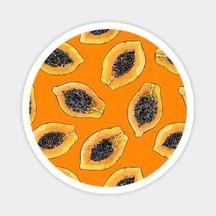 Papaya slices on orange Magnet